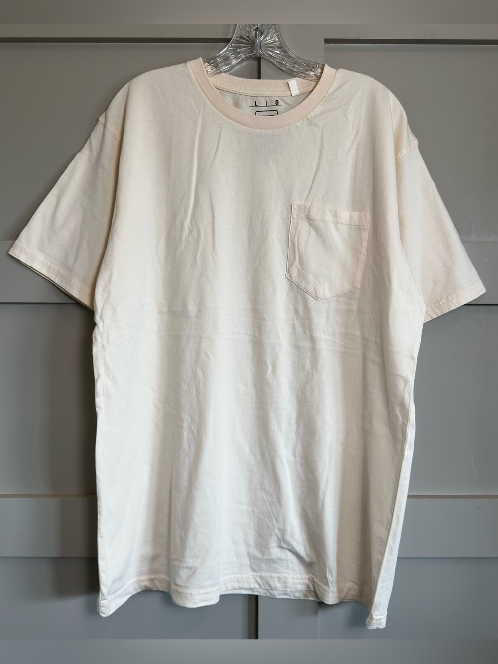 Turnrows Men's Large Short Sleeve T-Shirt 100% Cotton Cream Western Country Farm